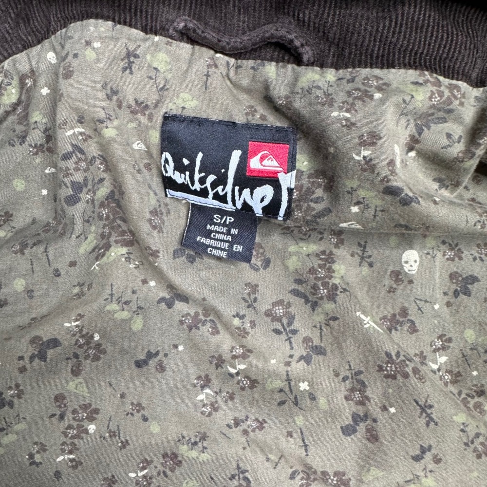 Quiksilver Corduroy Hooded Utility Jacket Women's S/P Embroidered Floral Patch - Picture 4 of 10